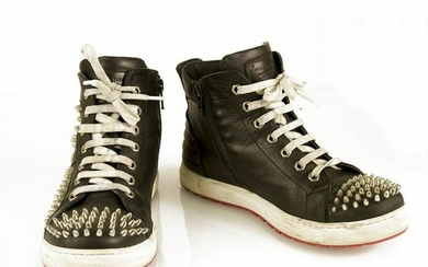 PHILIPP PLEIN Studded Hi-top Leather Sneakers High Top