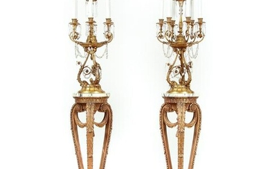 Pair French Louis XVI Style Candelabra Tall
