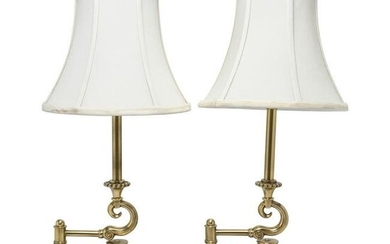 Pair of Stiffel Brass Articulated Table Lamps.