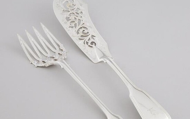 Pair of Victorian Silver Fiddle and Thread Pattern Fish