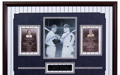 "Passing of the Guard": Iconic Joe DiMaggio & Mickey Mantle Dual-Signed Photograph