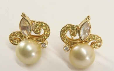 Paula Crevoshay 18k Pearl Earrings