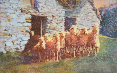 Attr. a Sexto Canegallo, Pecore all'ovile, 1925