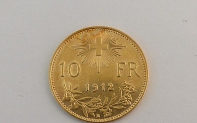 Pièce de 10 francs suisse or 1912 Poids. 3.2g.