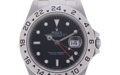 ROLEX Rolex Explorer 2 16570 men's SS watch self-winding black dial