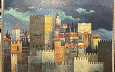 Ralph Fabri Oil on Artist Board Titled Granada