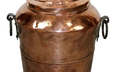 Rare French 18th century copper chateau seeds or salt tank