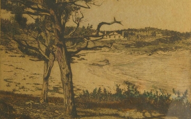 Ray Allen, British school, 20th century- John Smith’s Bay, Bermuda; etching with hand colouring, signed and titled in pencil, 14.7 x 20 cm (ARR)