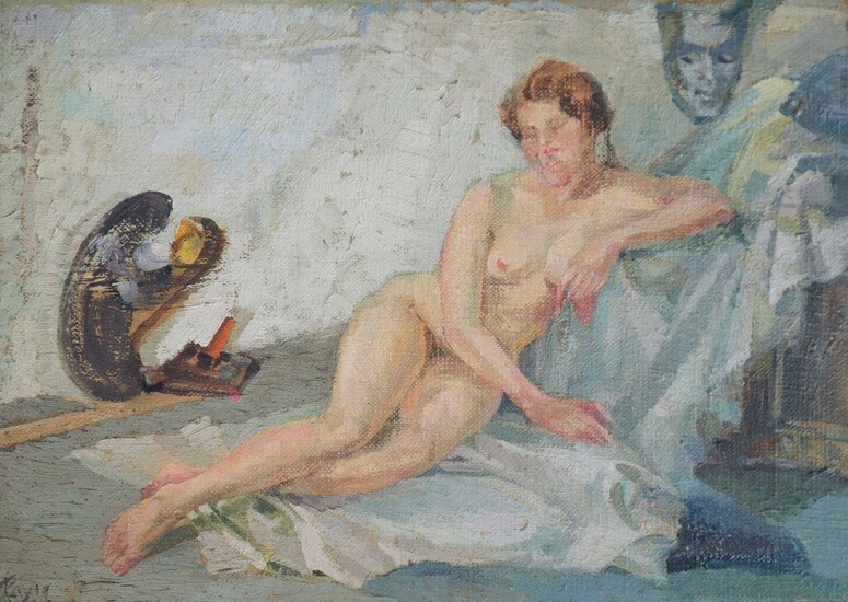 Ray Howard Jones (Welsh 1903-1996) Reclining Nude
