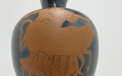 Replica of an Ancient Greek Ceramic Oinochoë (Wine vase) with Europa and Zeus as a Bull - 34 cm