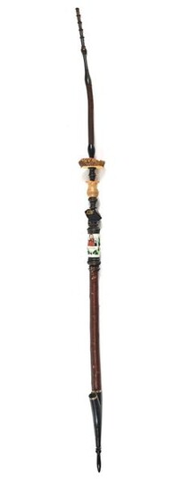 Reservist's pipe in the name of the HAAS reservist of the infantry regiment n°126, 8th Württemberg "Grand Duke Fréderic de Bade" in Strasbourg in 1905-1907. Made of fruit wood, with antler trim, ebony, horn of different shades and maillechort with...