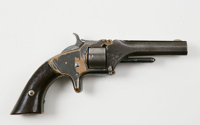 Revolver Smith & Wesson n°1, sept coups, calibre 22. Canon à pans avec bande marqué...
