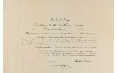 Richard Nixon Document Signed as President