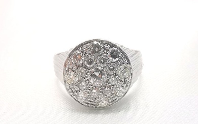 Ring - 18 kt. White gold - 1.45 tw. Diamond (Natural coloured)