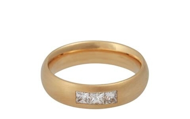 Ring mit 3 Diamanten im Prinzessschliff, zus. ca. 0,51 ct