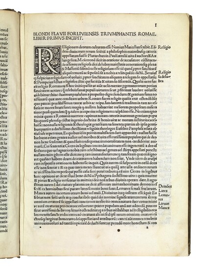 (Roma) BIONDO, Flavio. De Roma triumphante libri decem diligentissime castigati. (Venetiis, a Philippo Pincio Mantuano, 1511. Die vii Maii).