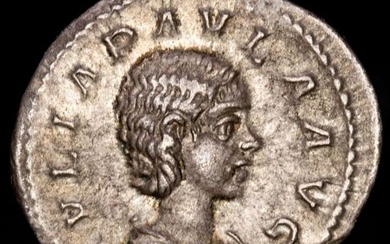 Roman Empire. Julia Paula (AD 219-220). Denarius,Rome - CONCORDIA ✯, Concordia holding patera. Scarce