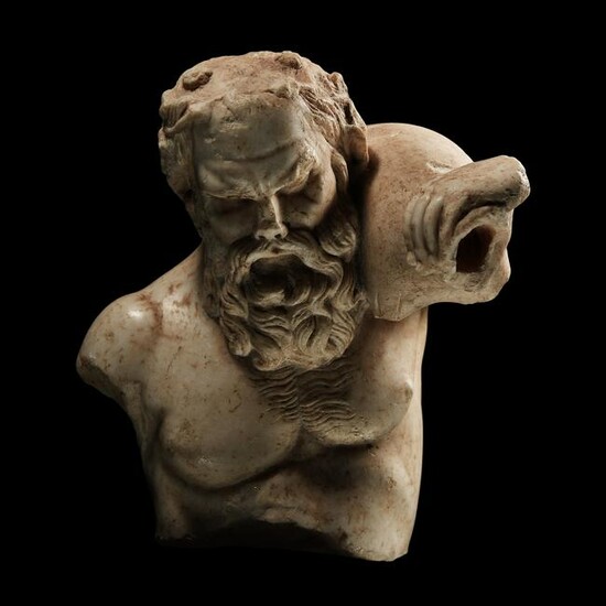 Roman Marble Silenus Carrying an Askos