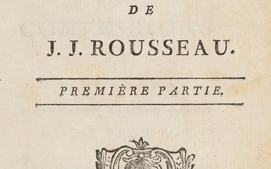 Rousseau, Jean Jacques Les Confessions de J. J. Rousseau. Première Partie. Seconde Partie. 2