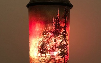 SCENE-IN-ACTION-CORP. CHICAGO - Lamp - Forest Fire Motion Lamp - Glass, Iron (cast), Metal