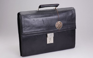 SEEGER briefcase , black, finest lamb nappa,flap...
