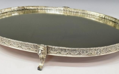 SILVER PLATE MIRRORED PLATEAU TRAY