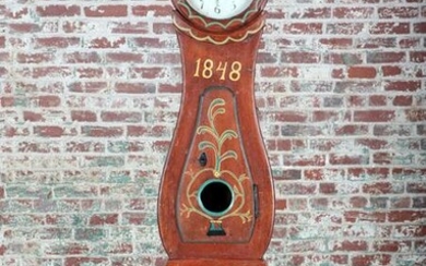 SWEDISH MORA SOLID PINE GRANDFATEHR CLOCK C.1848