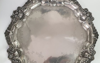 Salver, 46.5cm - .833 silver - Europe - Late 19th century