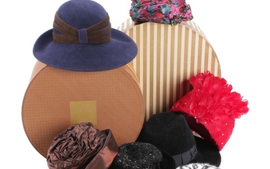 Schiaparelli, Frank Olive, Eric Javits and Other Hats and Hat Boxes