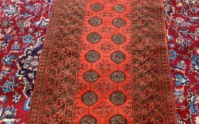 Semi Antique Hand Woven Afghan Rug 9.8x2.5