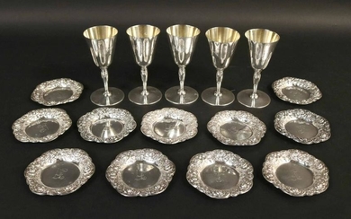 Set of Five Webster Sterling Silver Cordials