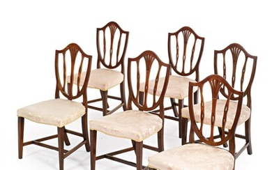 Set of Six Federal Mahogany Shield-Back Side Chairs, Baltimore, Maryland, circa 1800