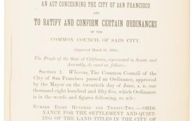 Settling land titles in San Francisco, 1858