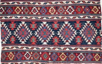 Shirwan Kilim antique, Caucasus, around 1900, wool on