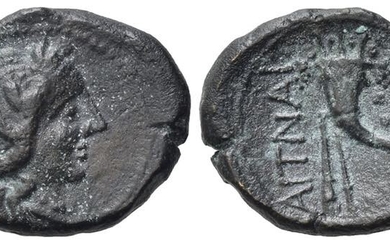 Sicily, Aitna, c. 208-205 BC. Æ Sextans (16mm, 2.95g). Head...