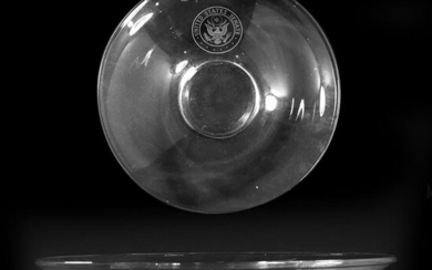 Signed Claiborne Pell Rhode Island US Senate Glass Bowl