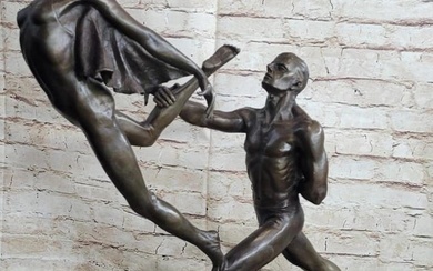 Signed Original Mid Century Dancing Ballerina Partners Bronze Sculpture - 24" x 24"- Signed By Aldo