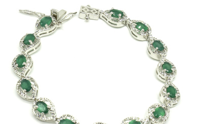 Silver Green Onyx(15.5ct) Bracelet
