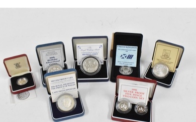 Silver Proof Commemorative Coins - A mixed collection compri...