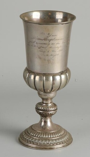Silver chalice, BWG, 12 lothig, round model placed on a