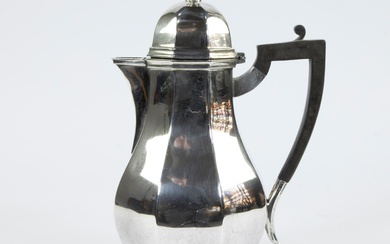 Silver coffee pot, English, G & S co The Goldsmiths & Silversmiths Company, weight 800 grams