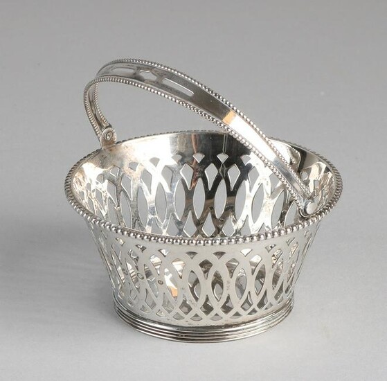 Silver handle basket, 835/000, round sawn model with