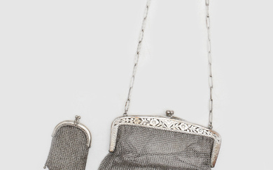 Silver mesh purse and bag, first third of the 20th Century.