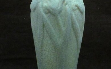 Splendid Van Briggle art pottery vase with crackle