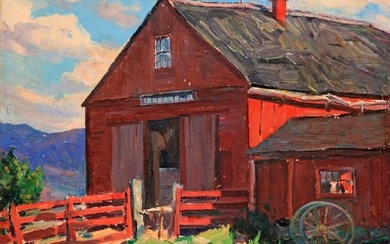 Stanley W. Woodward (1890-1970) Sunlit Barn