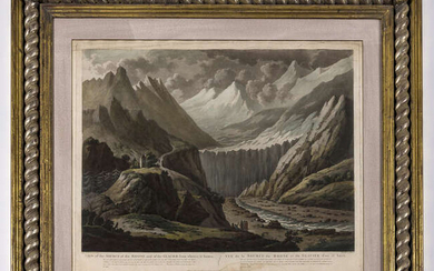 Swiss Alps.- Glacier.- Merigot (James, engraver, 1760-1824) View of the Source of the Rhone and of the Glacier from whence it Issues, 1801.