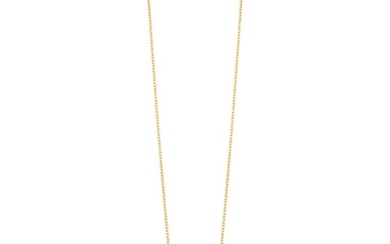 Syna Yellow Gold Moon Quartz Necklace with Champagne Diamond