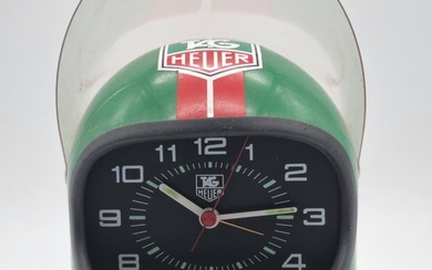 TAG Heuer - Formula 1 racing green helmet desk clock with alarm working in good condition - Men - 1980-1989