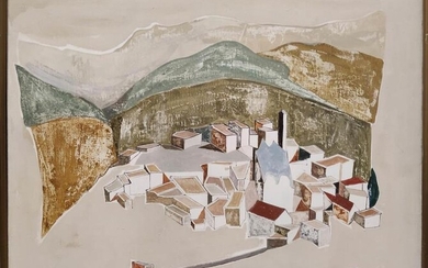 THERESA (20th century Continental) 'Mountain Landscape with Industrial Buildings',...