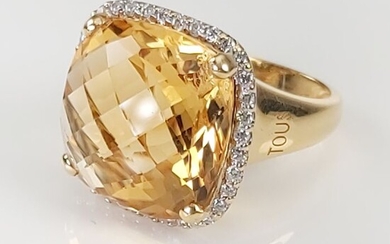 TOUS - 18 kt. Yellow gold - Ring - 4.50 ct Citrine - Diamonds